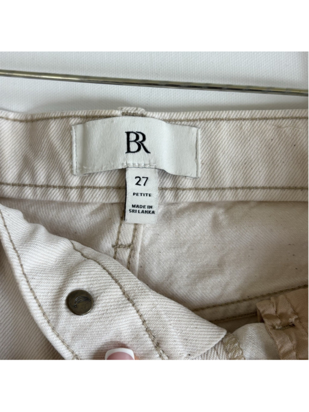 Banana Republic High Rise Rigid Wide Leg Jeans Off White Cream Denim Size 27P - Picture 7 of 10